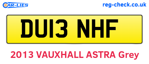 DU13NHF are the vehicle registration plates.