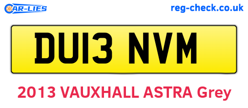 DU13NVM are the vehicle registration plates.