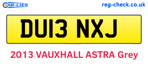 DU13NXJ are the vehicle registration plates.