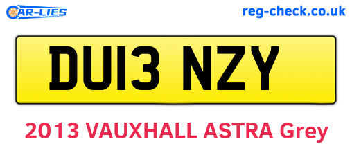 DU13NZY are the vehicle registration plates.