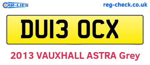 DU13OCX are the vehicle registration plates.