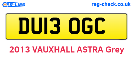 DU13OGC are the vehicle registration plates.