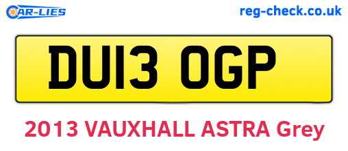 DU13OGP are the vehicle registration plates.