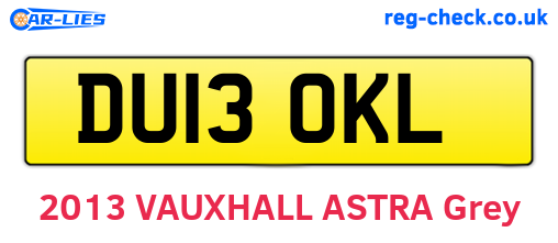 DU13OKL are the vehicle registration plates.