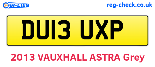 DU13UXP are the vehicle registration plates.