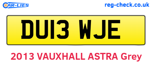 DU13WJE are the vehicle registration plates.