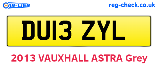 DU13ZYL are the vehicle registration plates.