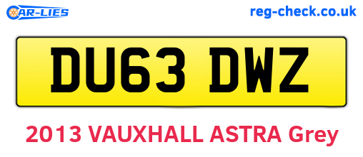 DU63DWZ are the vehicle registration plates.
