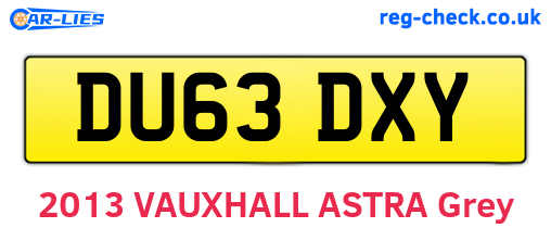 DU63DXY are the vehicle registration plates.