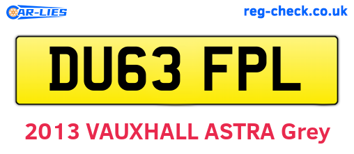 DU63FPL are the vehicle registration plates.