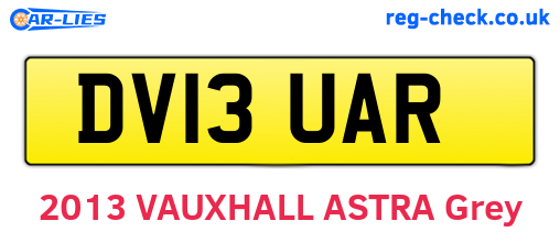 DV13UAR are the vehicle registration plates.