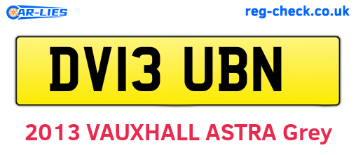 DV13UBN are the vehicle registration plates.