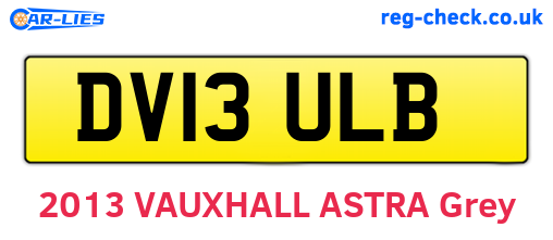 DV13ULB are the vehicle registration plates.