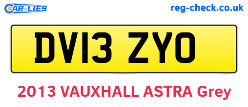 DV13ZYO are the vehicle registration plates.