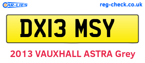 DX13MSY are the vehicle registration plates.