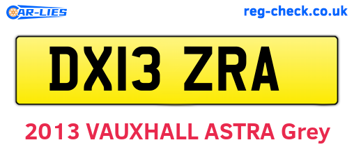 DX13ZRA are the vehicle registration plates.