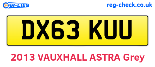 DX63KUU are the vehicle registration plates.