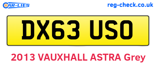 DX63USO are the vehicle registration plates.