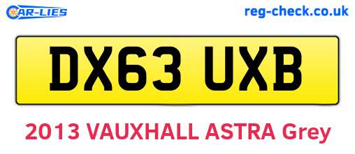 DX63UXB are the vehicle registration plates.
