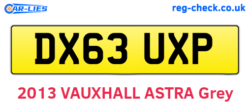 DX63UXP are the vehicle registration plates.