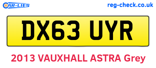 DX63UYR are the vehicle registration plates.
