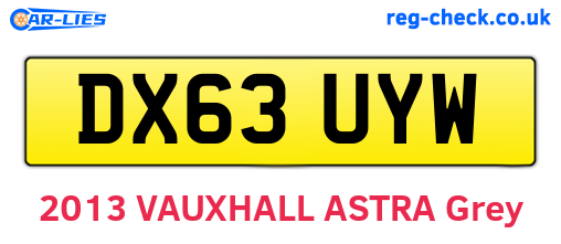 DX63UYW are the vehicle registration plates.
