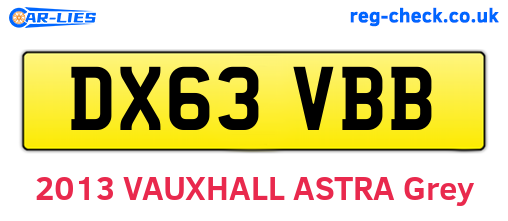 DX63VBB are the vehicle registration plates.