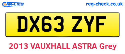 DX63ZYF are the vehicle registration plates.