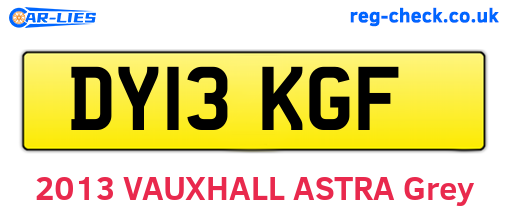 DY13KGF are the vehicle registration plates.
