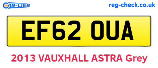 EF62OUA are the vehicle registration plates.