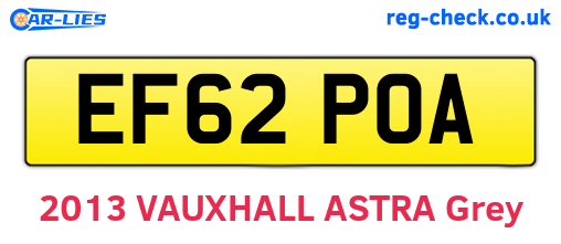 EF62POA are the vehicle registration plates.