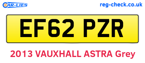 EF62PZR are the vehicle registration plates.