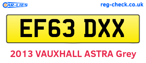 EF63DXX are the vehicle registration plates.