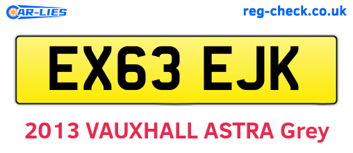 EX63EJK are the vehicle registration plates.
