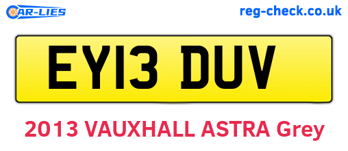 EY13DUV are the vehicle registration plates.