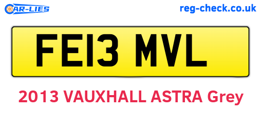 FE13MVL are the vehicle registration plates.