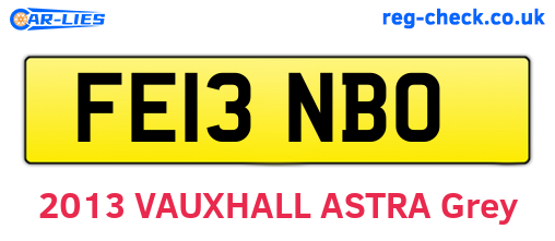FE13NBO are the vehicle registration plates.