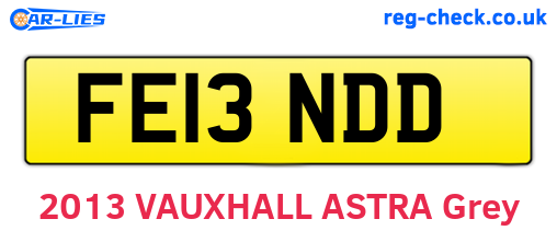 FE13NDD are the vehicle registration plates.