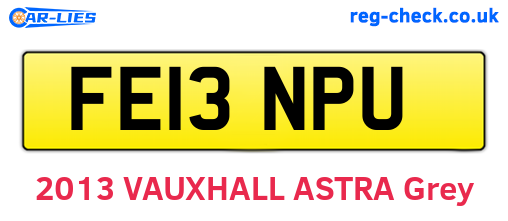 FE13NPU are the vehicle registration plates.