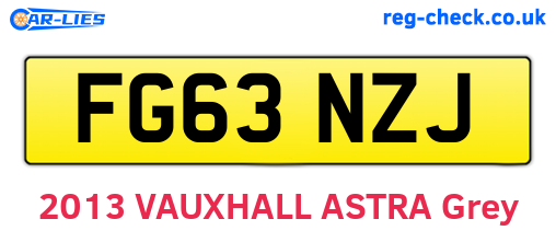 FG63NZJ are the vehicle registration plates.