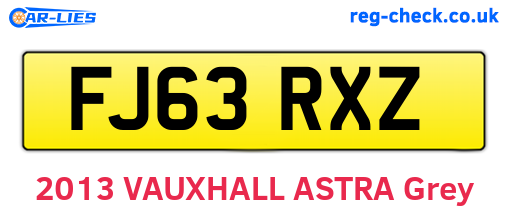 FJ63RXZ are the vehicle registration plates.