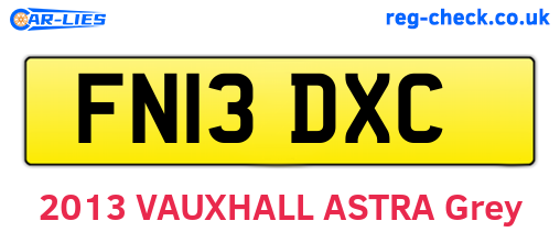 FN13DXC are the vehicle registration plates.