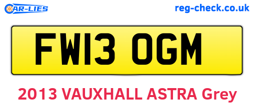 FW13OGM are the vehicle registration plates.