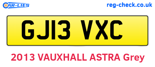 GJ13VXC are the vehicle registration plates.