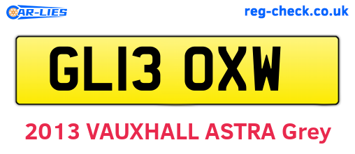 GL13OXW are the vehicle registration plates.