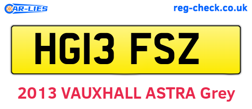 HG13FSZ are the vehicle registration plates.