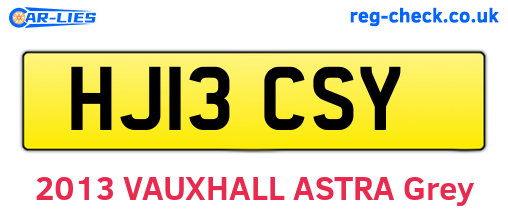 HJ13CSY are the vehicle registration plates.