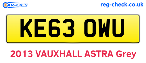 KE63OWU are the vehicle registration plates.
