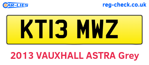 KT13MWZ are the vehicle registration plates.