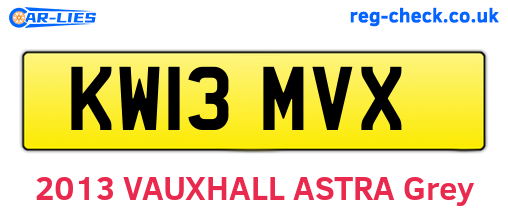 KW13MVX are the vehicle registration plates.